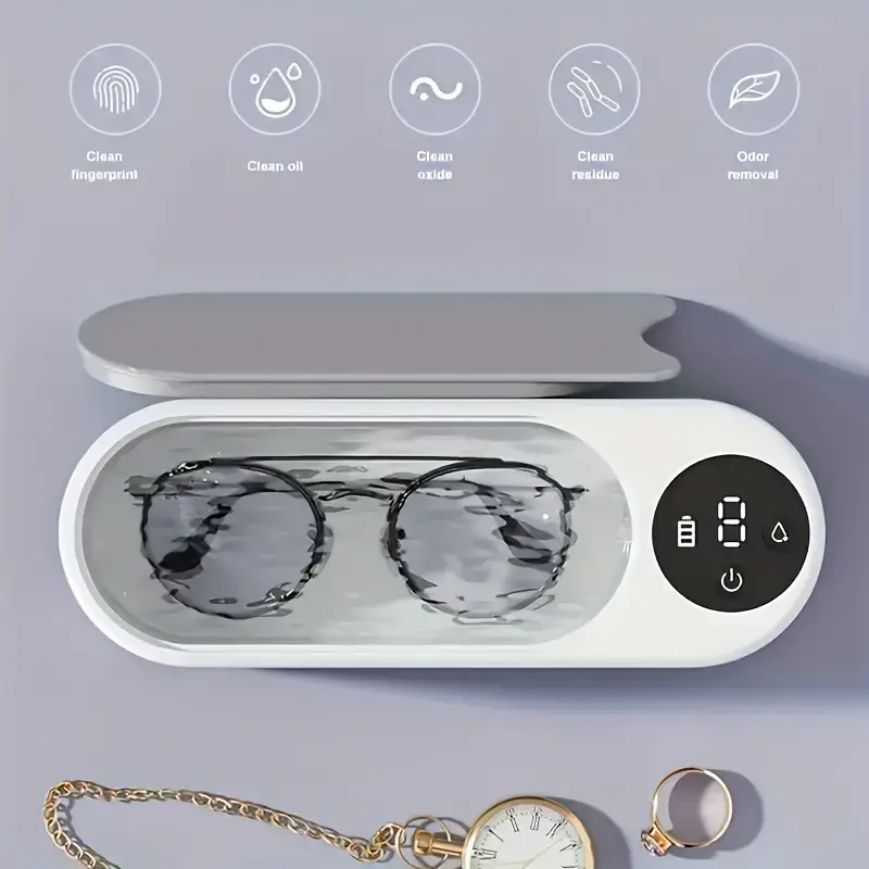 Comprehensive cleaning, multifunctional cleaning - portable, rechargeable battery USB power supply | High frequency vibration cleaning machine, multi-purpose cleaning for jewelry, glasses, watches, etc. | Easy home use