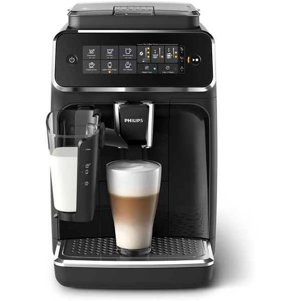 Oferta por tiempo limitado：Philips Serie 3200 Máquina de café expreso totalmente automática, espumador de leche LatteGo, 5 variedades de café, pantalla táctil intuitiva, molinillo de cerámica 100%, filtro AquaClean, My Coffee